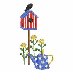 Patriotic Birdhouse 01 machine embroidery designs