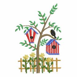 Patriotic Birdhouse 02 machine embroidery designs