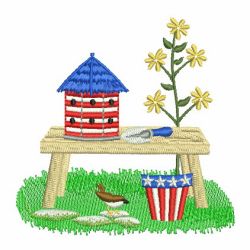 Patriotic Birdhouse 04 machine embroidery designs