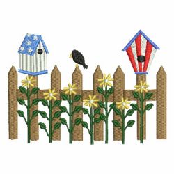 Patriotic Birdhouse 07 machine embroidery designs