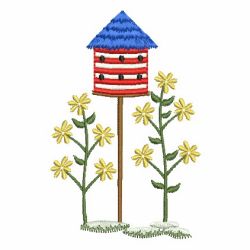 Patriotic Birdhouse 08 machine embroidery designs