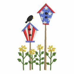 Patriotic Birdhouse 09 machine embroidery designs