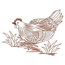 Redwork Chickens 03(Md) machine embroidery designs