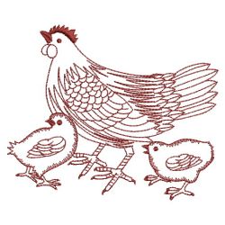 Redwork Chickens 05(Md) machine embroidery designs