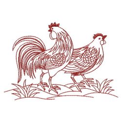 Redwork Chickens 07(Sm) machine embroidery designs