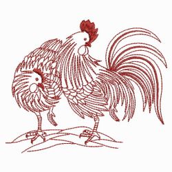 Redwork Chickens 11(Md) machine embroidery designs