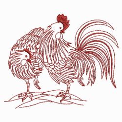 Redwork Chickens 11(Sm) machine embroidery designs