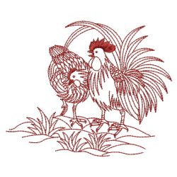 Redwork Chickens 16(Md) machine embroidery designs