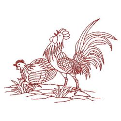 Redwork Chickens 18(Sm) machine embroidery designs