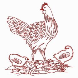 Redwork Chickens 20(Sm) machine embroidery designs