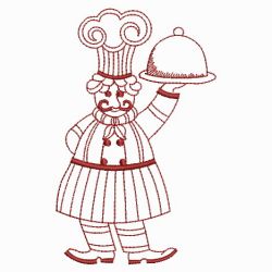 Redwork French Chefs 03(Lg) machine embroidery designs