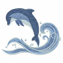 Dolphin in Waves 01(Sm) machine embroidery designs