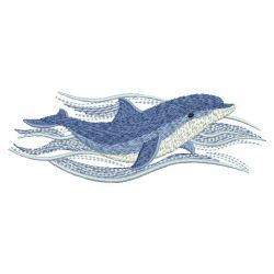 Dolphin in Waves 02(Md) machine embroidery designs
