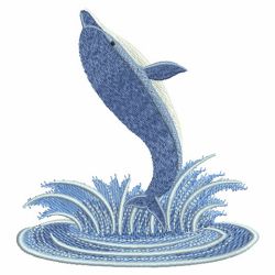 Dolphin in Waves 03(Md) machine embroidery designs