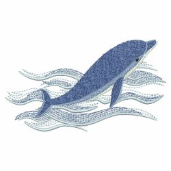 Dolphin in Waves 04(Md) machine embroidery designs