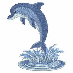 Dolphin in Waves 05(Md) machine embroidery designs