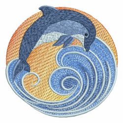 Dolphin in Waves 09(Sm) machine embroidery designs