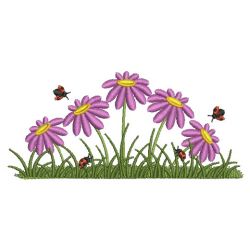 Spring Ladybugs 04(Md) machine embroidery designs