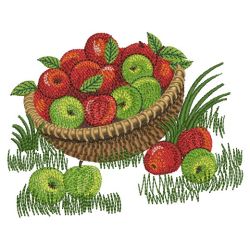 Basket Of Apples 05(Sm) machine embroidery designs