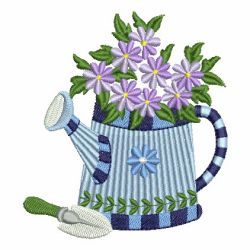 Flowering Watering Can 08 machine embroidery designs