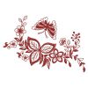 Redwork Floral Butterflies 2 02(Lg)