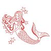 Redwork Mermaids 04(Lg)