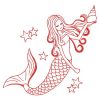 Redwork Mermaids 08(Lg)