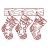 Redwork Christmas Stockings 04(Sm)