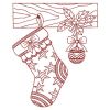 Redwork Christmas Stockings 07(Lg)