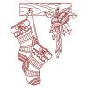Redwork Christmas Stockings 10(Lg)
