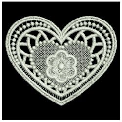 FSL White Hearts 10 machine embroidery designs