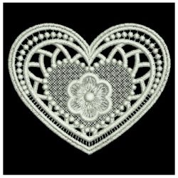 FSL White Hearts 10 machine embroidery designs