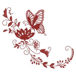 Redwork Floral Butterflies 2 06(Sm) machine embroidery designs