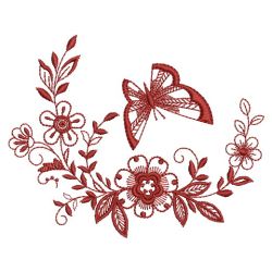 Redwork Floral Butterflies 2 07(Md)