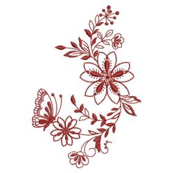 Redwork Floral Butterflies 2 10(Md)