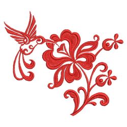 Damask Hummingbird 06(Md) machine embroidery designs