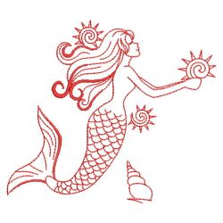 Redwork Mermaids 01(Lg) machine embroidery designs