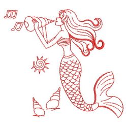 Redwork Mermaids 02(Md) machine embroidery designs