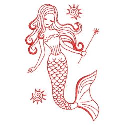 Redwork Mermaids 05(Md) machine embroidery designs