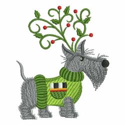 Christmas Scottie Dog 01 machine embroidery designs