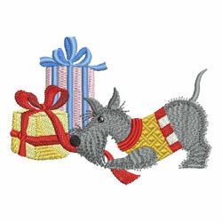 Christmas Scottie Dog 03 machine embroidery designs