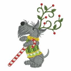 Christmas Scottie Dog 04 machine embroidery designs