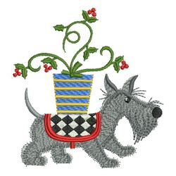 Christmas Scottie Dog 06 machine embroidery designs