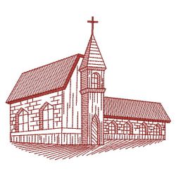 Redwork Church 04(Sm) machine embroidery designs