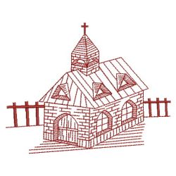 Redwork Church 07(Sm) machine embroidery designs