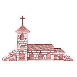 Redwork Church 09(Md) machine embroidery designs