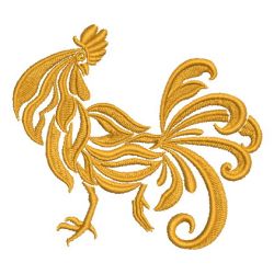 Damask Rooster 02 machine embroidery designs