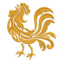 Damask Rooster 03 machine embroidery designs
