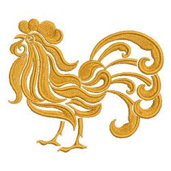 Damask Rooster 04 machine embroidery designs