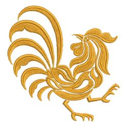 Damask Rooster 06 machine embroidery designs